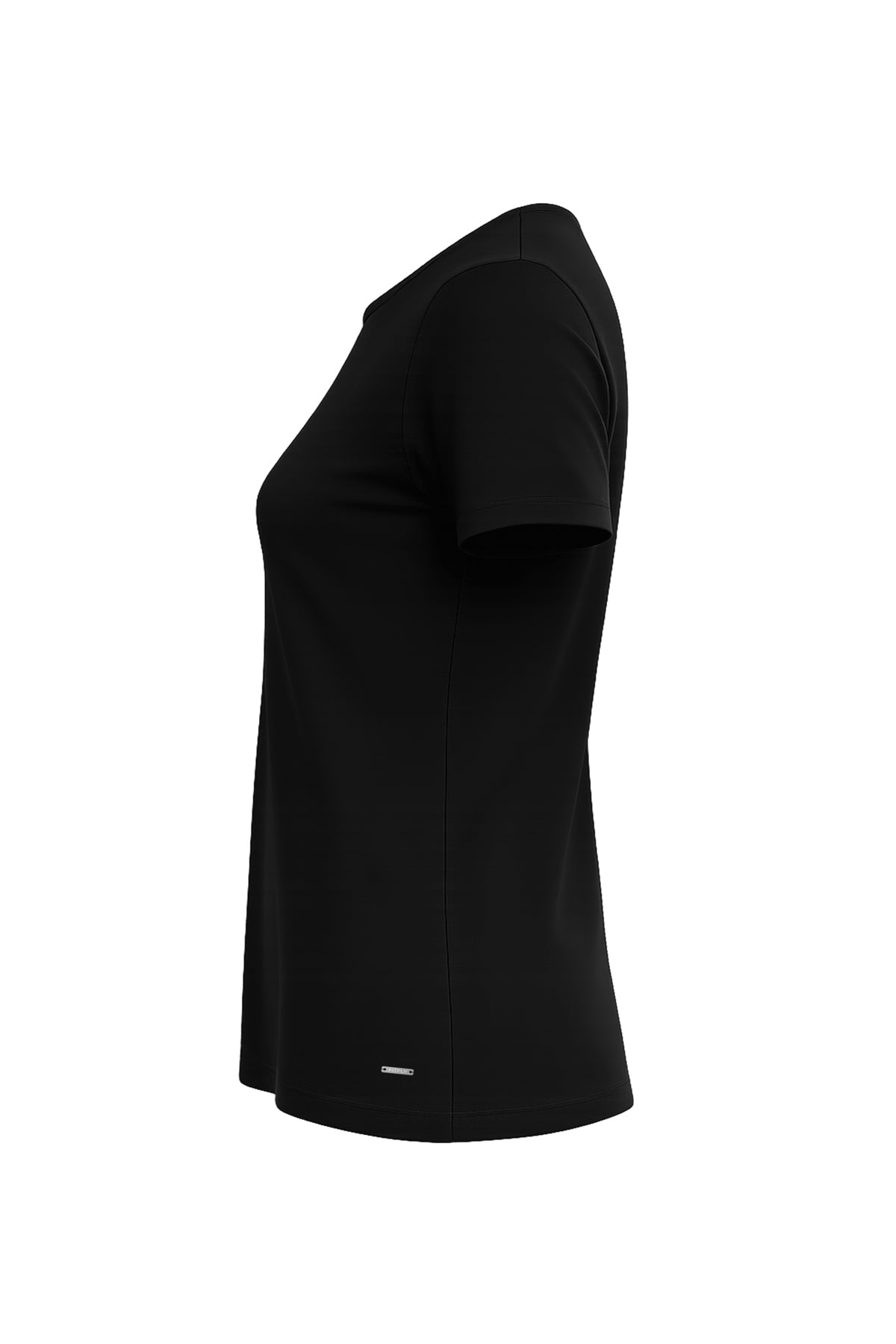 Kadın Siyah Lyocell Regular Fit T-Shirt-SFWTI0021