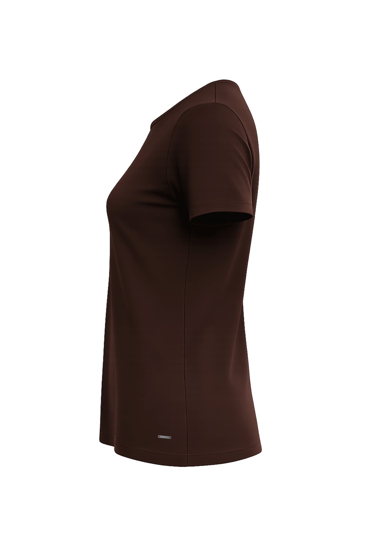 Kadın Kahverengi Lyocell Regular Fit T-Shirt-SFWTI0021