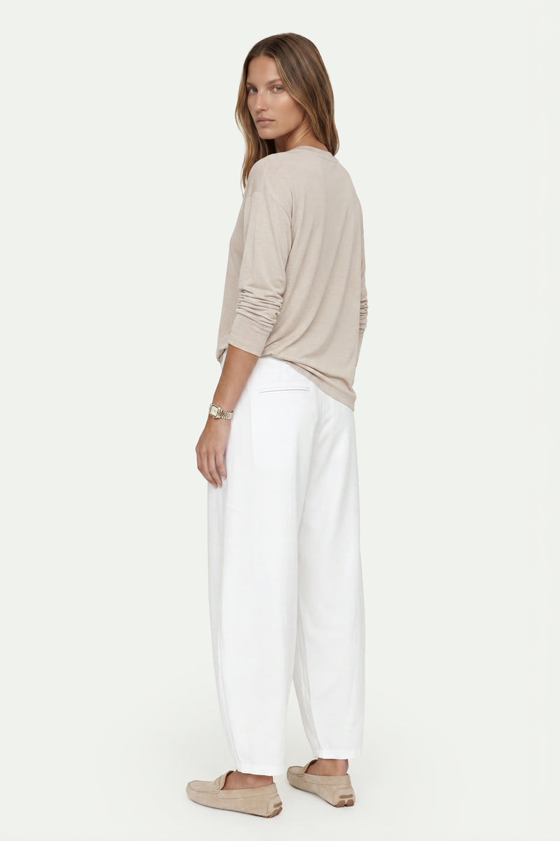 Kadın Taş Lyocell Oversize 3/4 T-Shirt-SFWTI0022