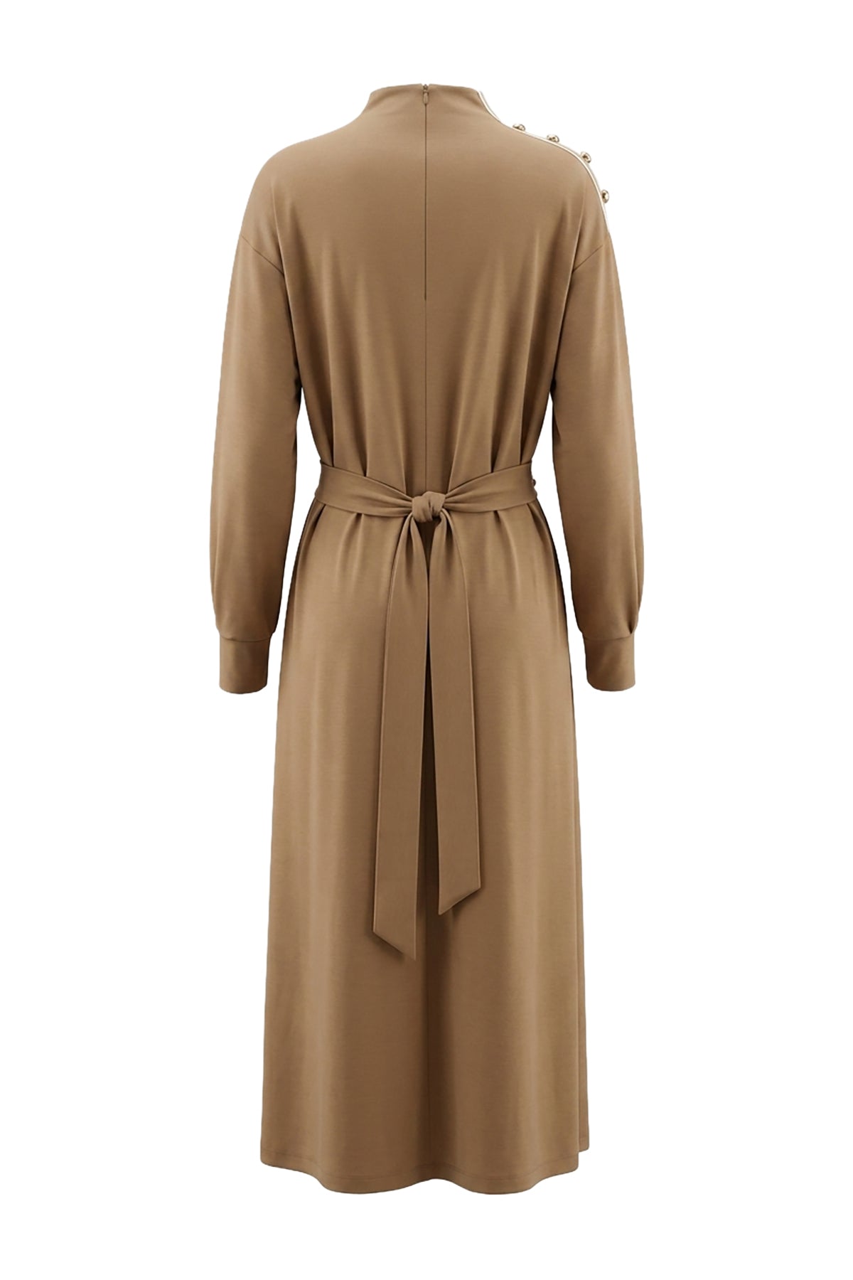 Kadın Camel Lyocell Elbise-WFWEL0119
