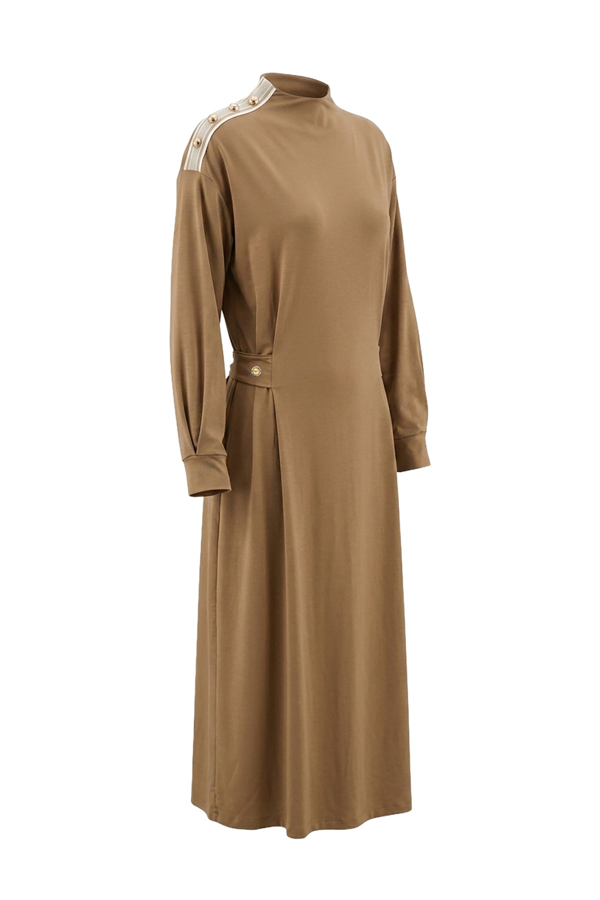 Kadın Camel Lyocell Elbise-WFWEL0119