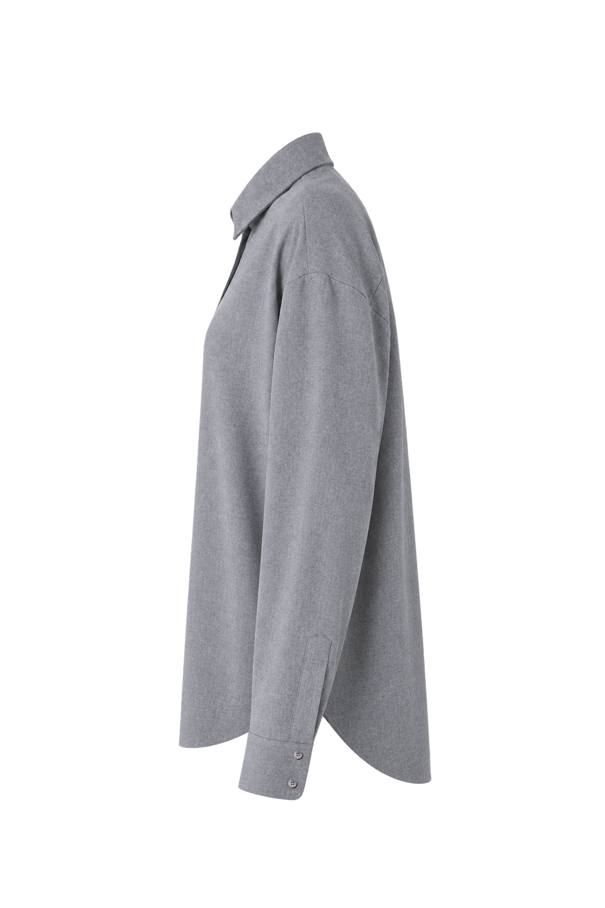 Kadın Koyu Gri Melanj Yün Dokulu Oversize Gömlek-WFWGM0059