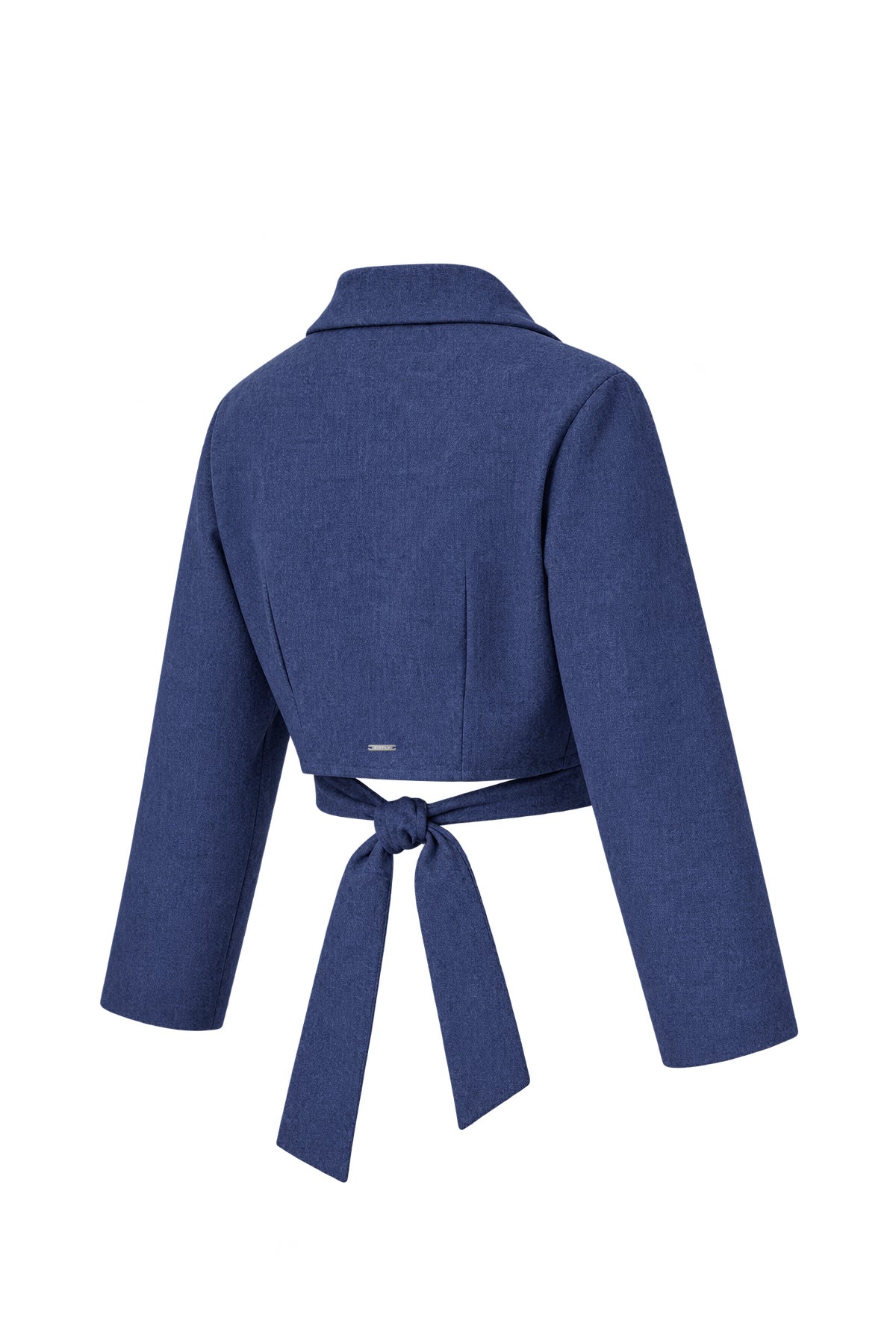 Kadın Lacivert Denim Melanj Yün Dokulu Gömlek-WFWGM0104
