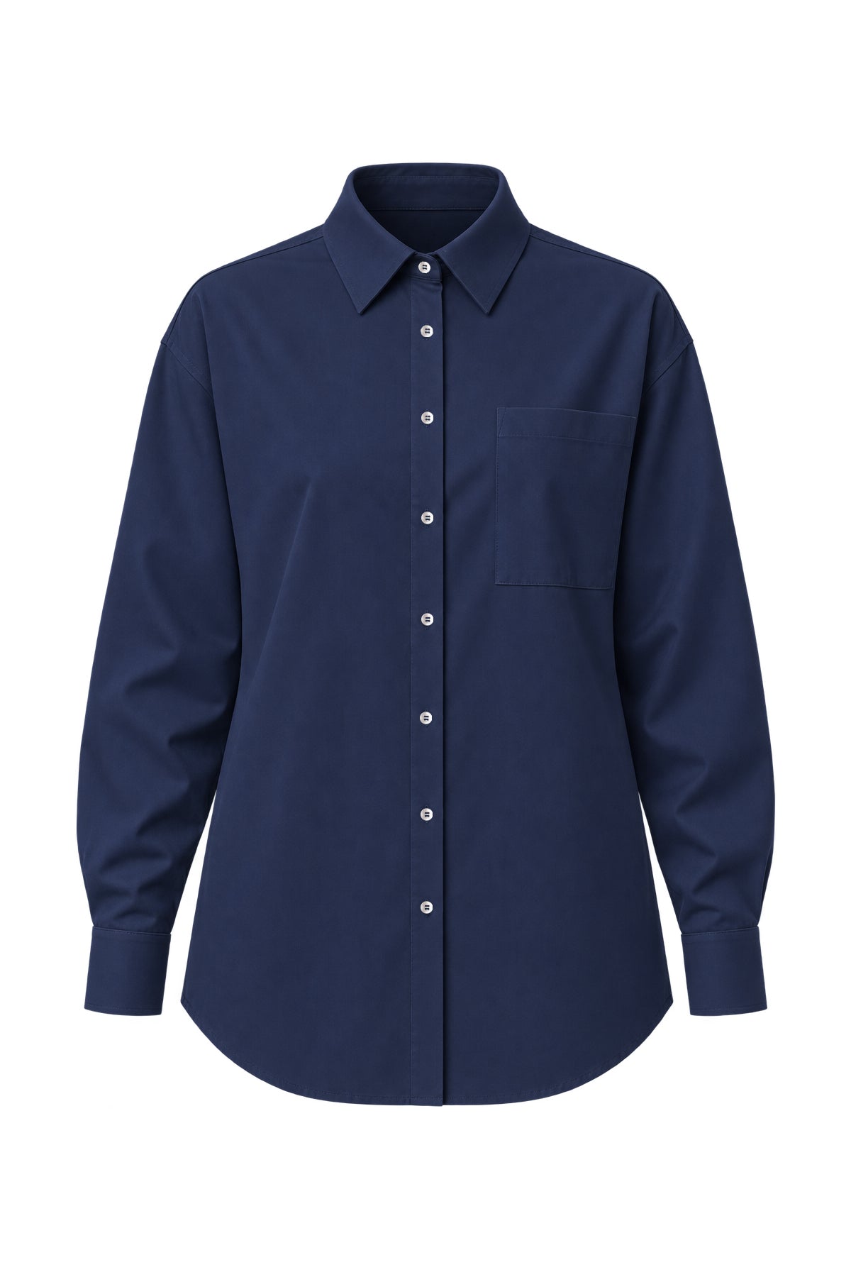 Kadın Lacivert Premium Modal Oversize Gömlek-WFWGM0129