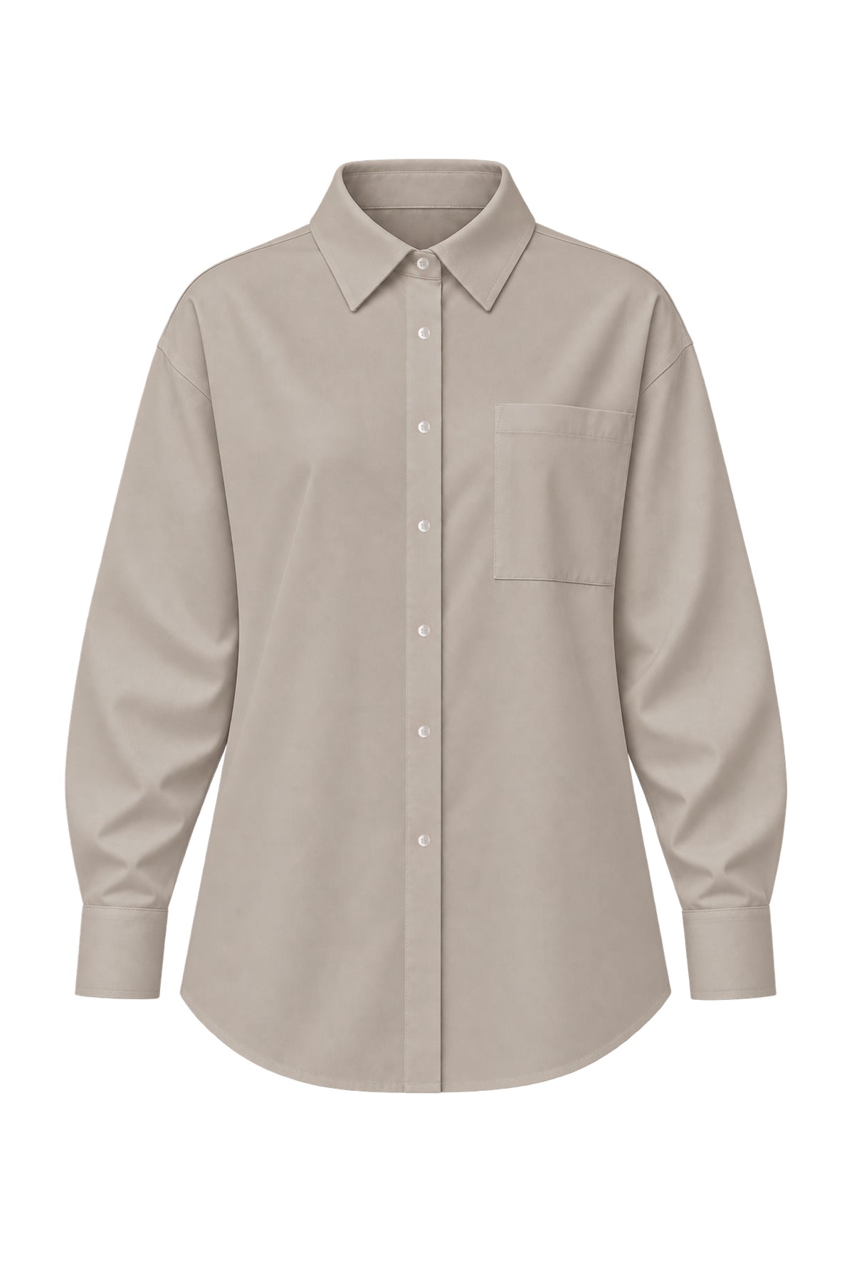 Kadın Bej Premium Modal Oversize Gömlek-WFWGM0129