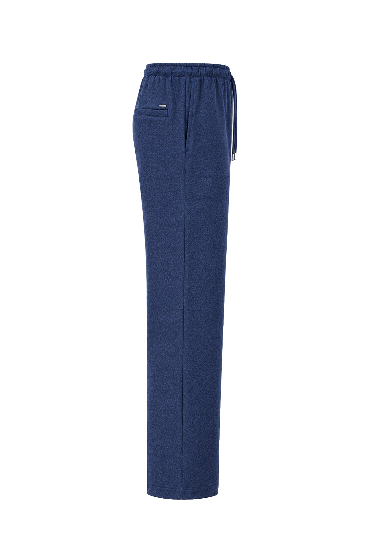 Kadın Lacivert Denim Melanj Yün Dokulu Palazzo Pantolon-WFWPA0058